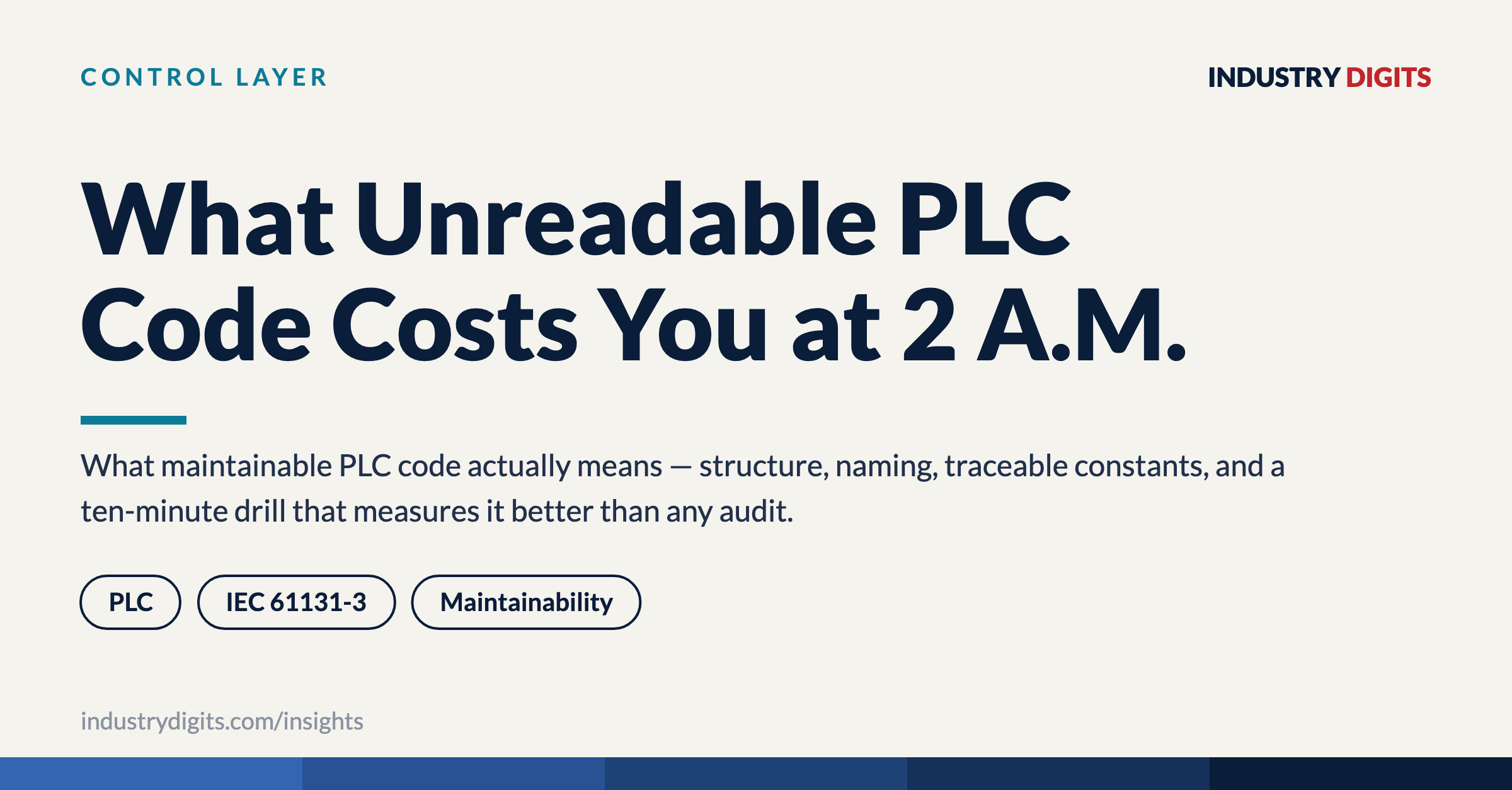 Article cover: What unreadable PLC code costs you at 2 a.m.