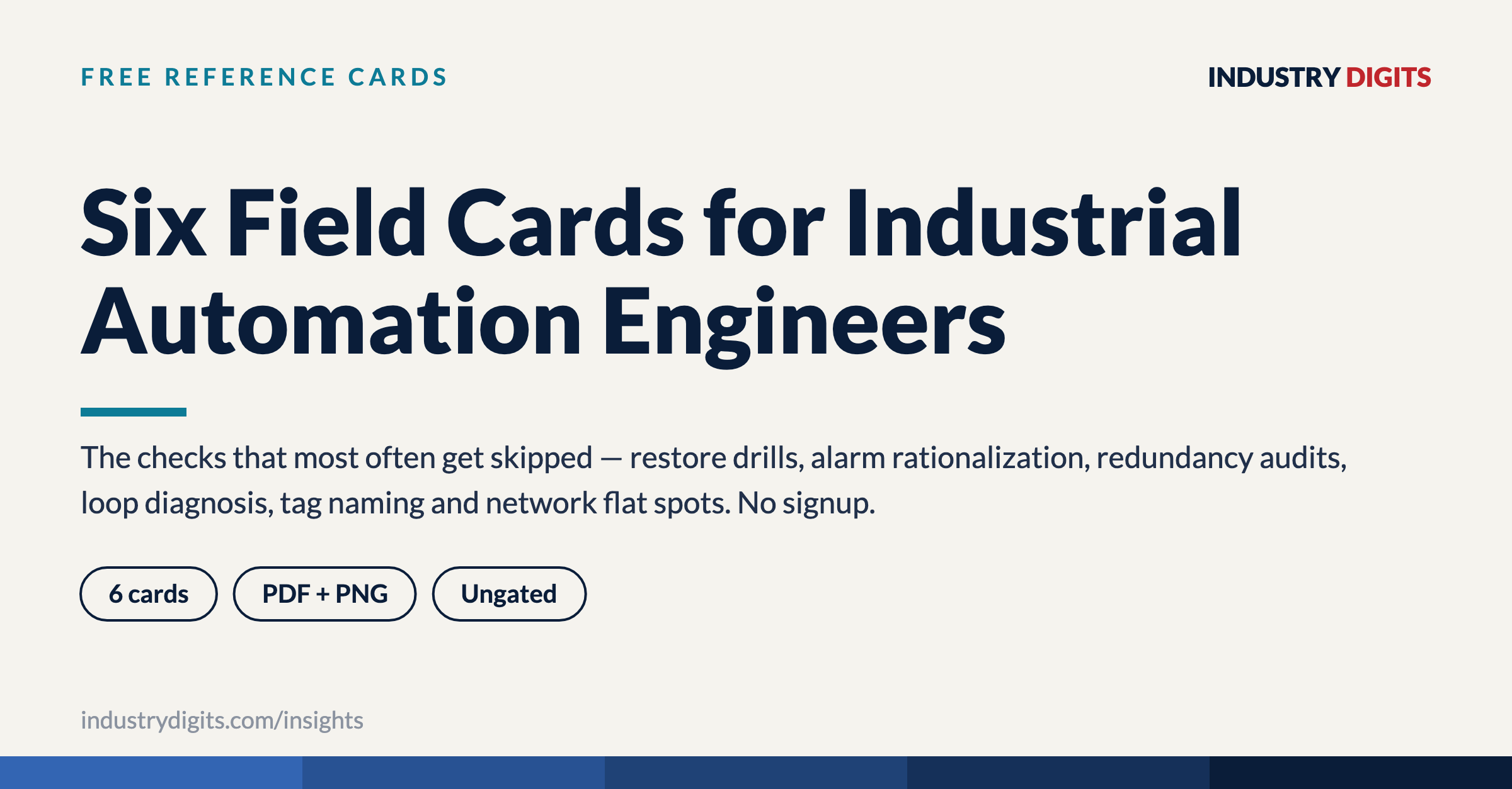 Article cover: Six field cards for industrial automation engineers.