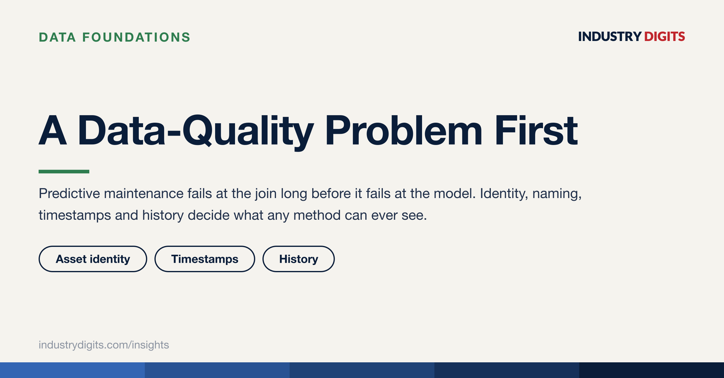 Article cover: predictive maintenance is a data-quality problem first.
